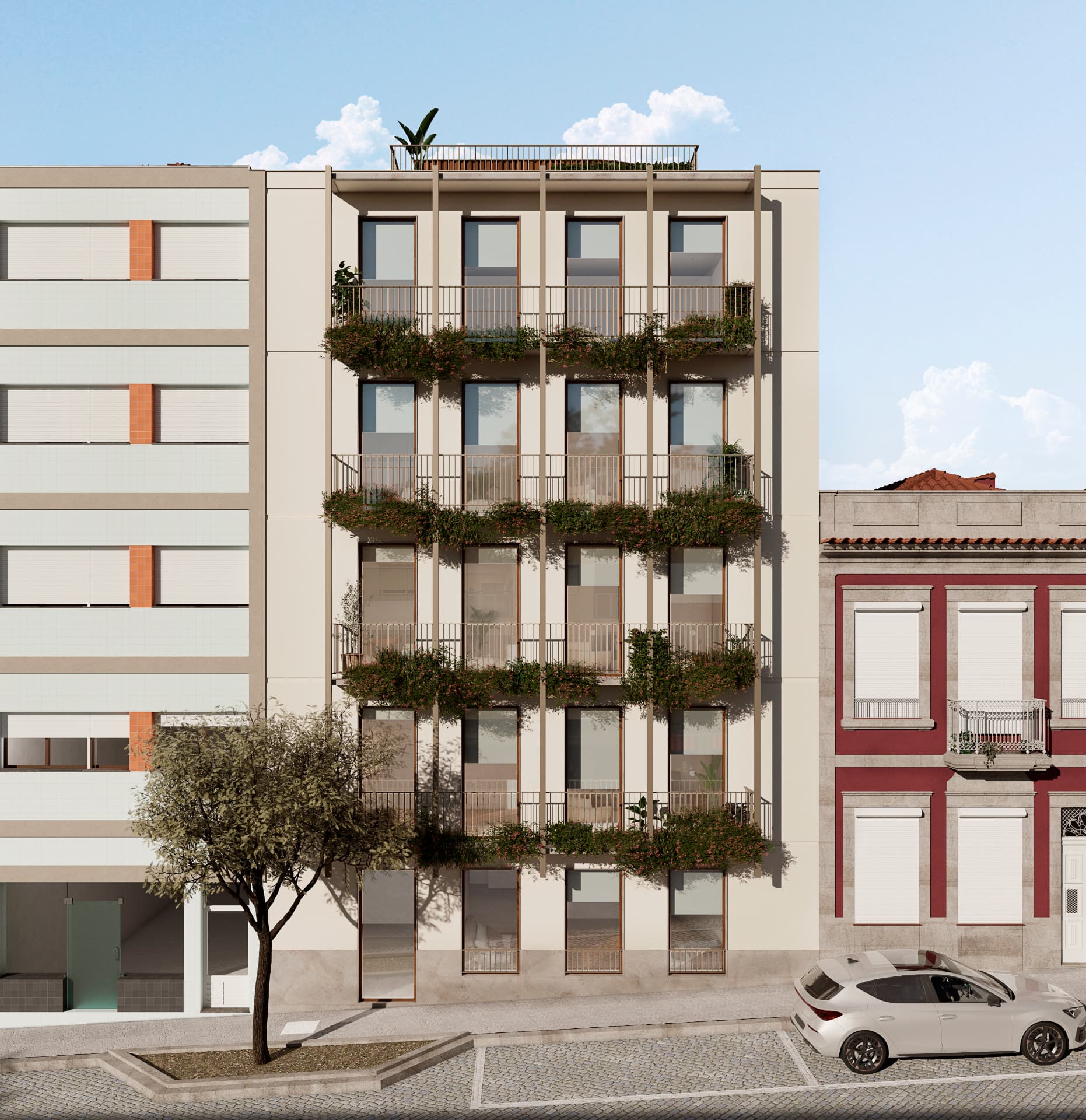 Frontal elevation of the REPUBLICA building