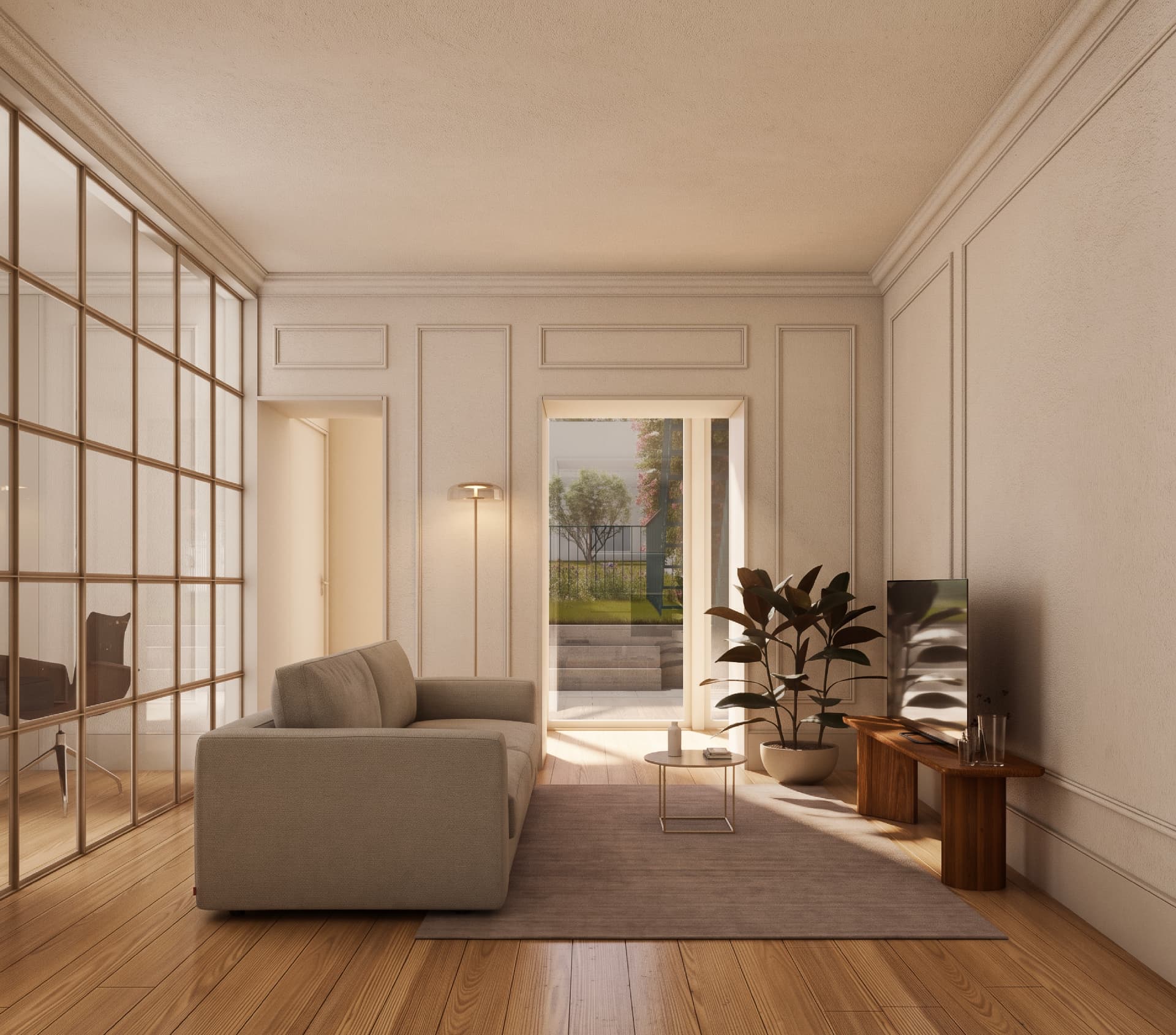 Living room opening onto the garden at SANTA CATARINA