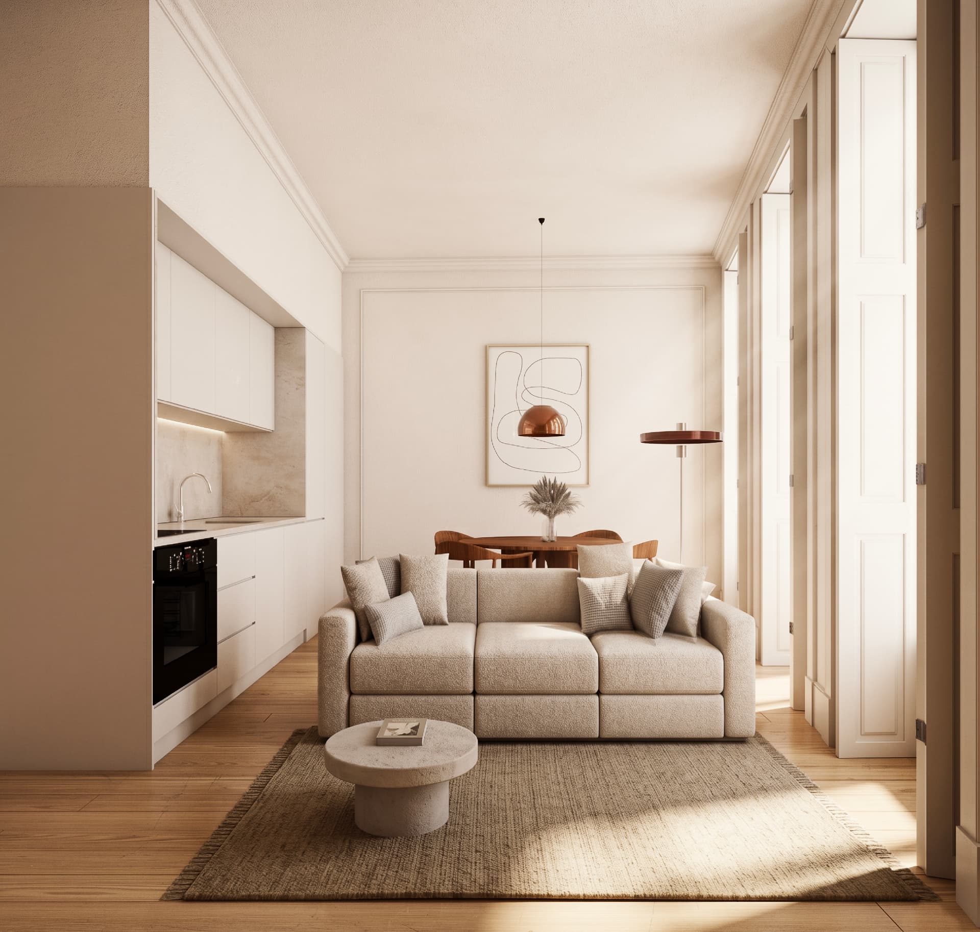 Compact living and kitchen area at SANTA CATARINA